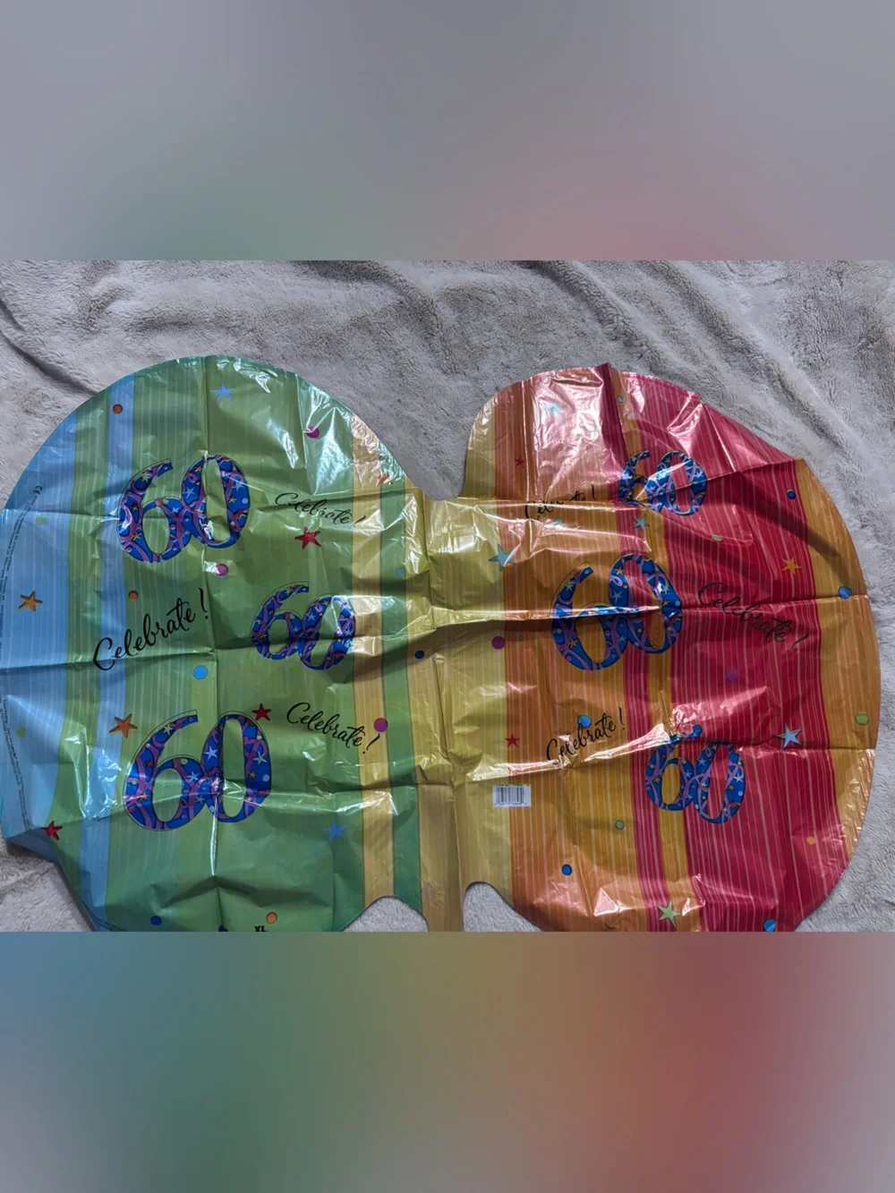 Colorful 60 Number Mylar Balloon - Multicolor